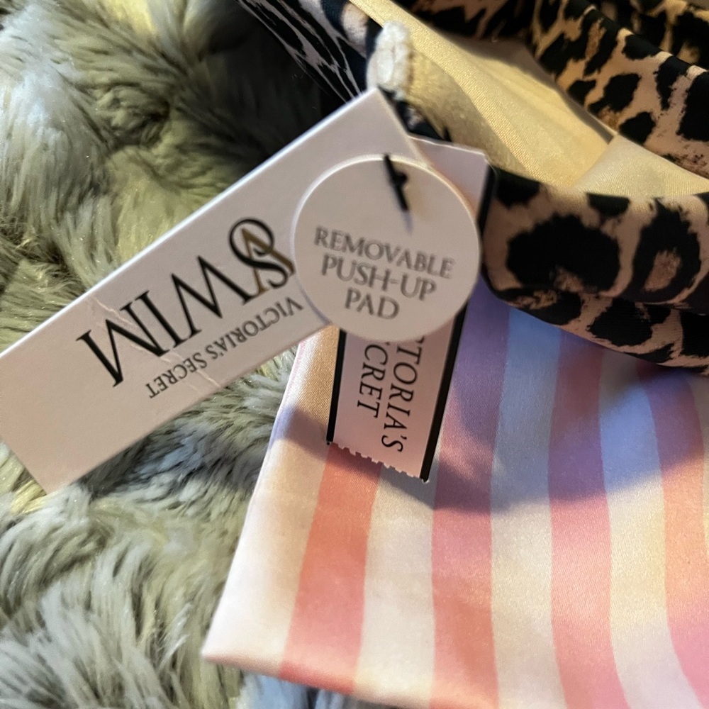 Victoria's Secret Animal Print  SWIM twisted front bikini top 40DD BEAUTIFUL!! - Picture 4 of 11